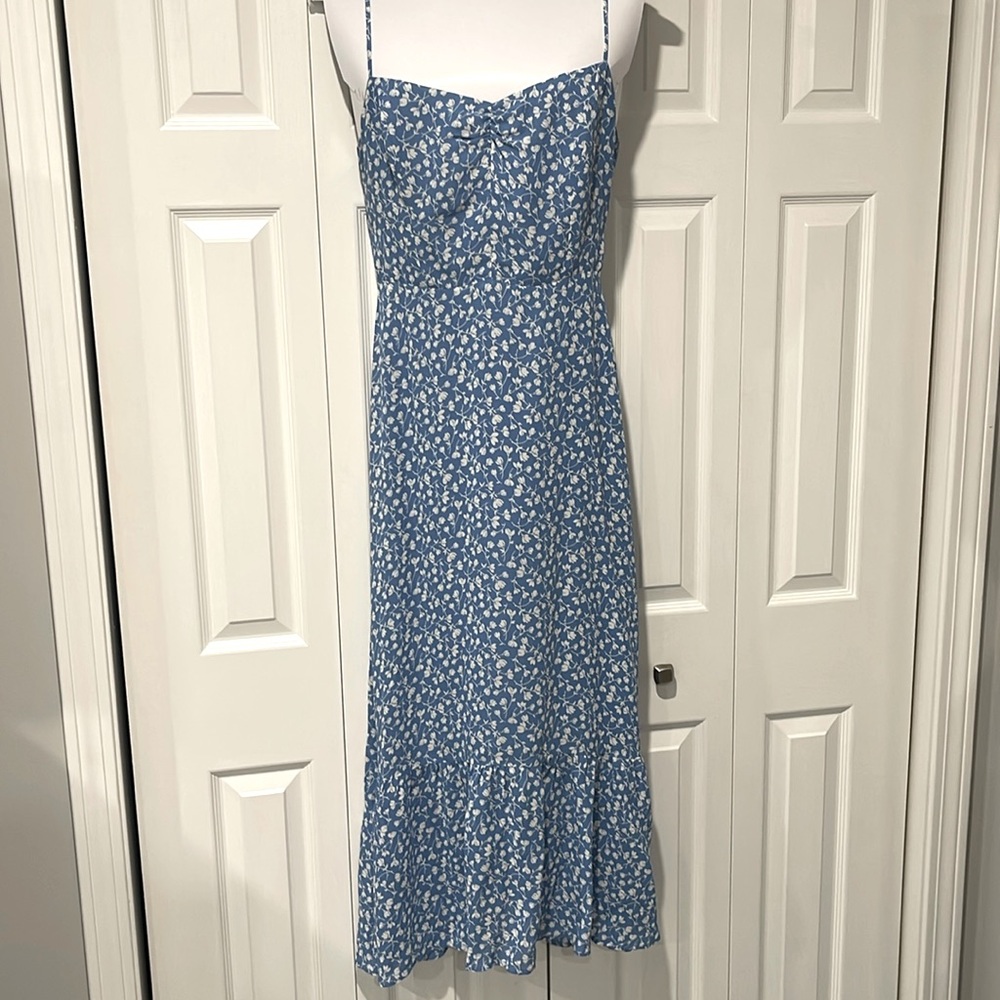 Reformation Blue Floral Dress